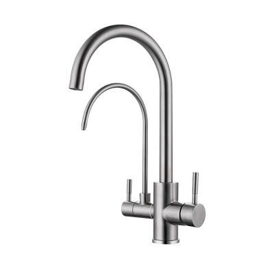 Китай Pull Out Spray Three Ways Pull Down Mixer Kitchen Faucet Drinking Water Filtered Water Purification Faucet Handle Faucet Kitchen Sink Dual Tap продается