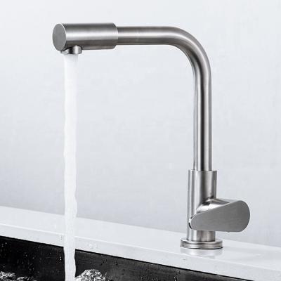 China Thermostatic Faucets 304 Stainless Steel Single Handle Faucet Single Handle Rotating Single Cold Kitchen Sink Faucets for sale