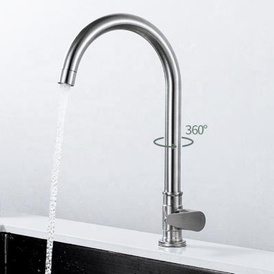 China Stainless Steel Sink Faucet Single Hole Cold Water Metered Single Taps Cold Water Taps For Kitchen Sink Faucet for sale