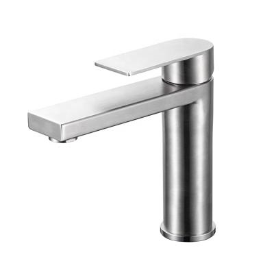 China Metered Faucets 304 Stainless Steel Basin Faucets Hot And Cold Basin Mixer Tap Deck Mounted Basin Faucet For Bathroom for sale