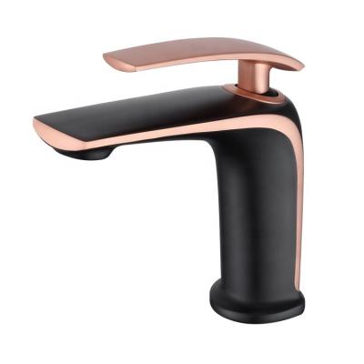 Китай Modern Design Black Rose Gold Bathroom Mixer Single Handle Basin Faucet Bathroom Sink Faucet Modern Design Faucets продается