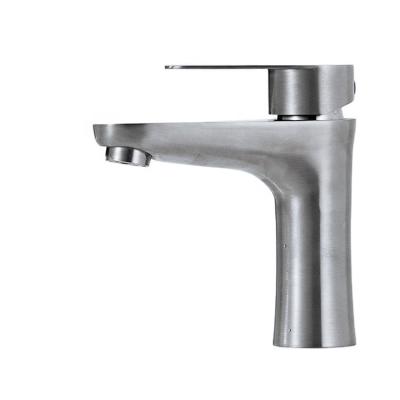 China Metered Faucets Single Basin Faucets Stainless Steel Bathroom Sink Faucet Cold Water Tap For Bathroom for sale