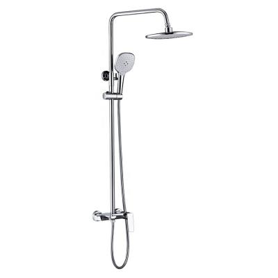 Китай With Sliding Bar Chrome Brass Shower Set Round Thermostatic Shower Head Bathroom Accessories Luxury Shower Gift Set продается