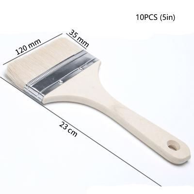 China 10pcs 5inch Handle Wood Wool Brush Wool Brush Soft Latex Paint Brush for sale