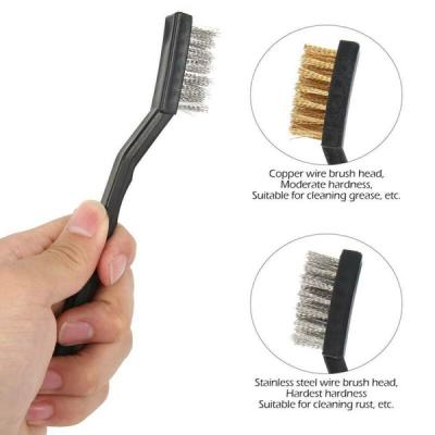 China Hot Selling Stainless Steel POLISHING Nylon Brass Wire Brush Cleaning Rust Plastic Handle for sale