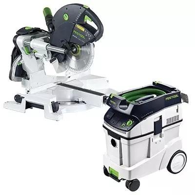 China 2022 New SALES Festools KS 120 Compound Double Sliding Miter Saw Without T-LOC + CT 48 Dust Extractor Pack Compound Double Sliding Miter Saw for sale