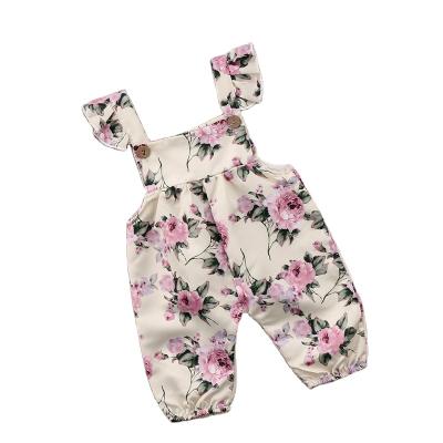 China Zhouming low price sleeveless high quality babies flower jumpsuit romper sleeveless pants for summer for sale