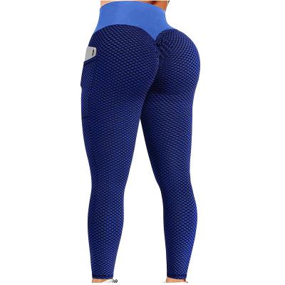 China TIKTOK Peach Honeycomb Buttocks Breathable Red Yoga Sports Mesh Cheap Pants High Waist Tights Pocket Fitness For Women Plus Size for sale