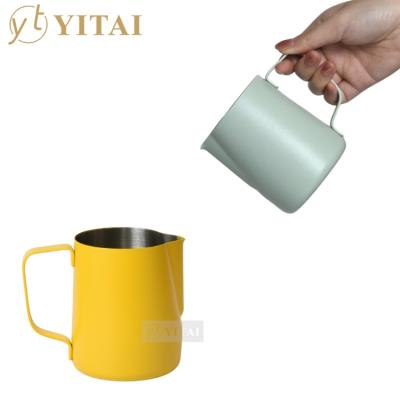 China Factory New Product Viable Coffee Appliances Stainless Steel Jug Stainless Steel Milk Pitcher With Scale Measuring Cup Frother Milk for sale