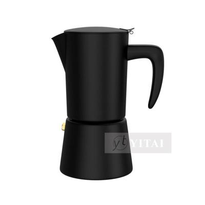 China Viable Coffee Machine Stainless Steel Stovetop Espresso Coffee Maker Coffee Maker Italian Black Mocha Pot 5 To 6 Cups for sale