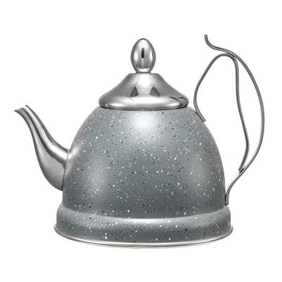 China Viable Hot Sale Lid Silver Polished 1000ML Stainless Steel Kettle Tea Infuser Heater Infusers Stainless Steel Infusion Teapot 304 for sale