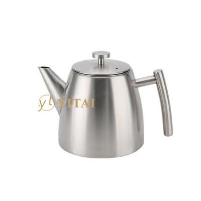 China Minimalist Factory Double Wall 600ml Stainless Steel Loose Teapot With Infuser for sale