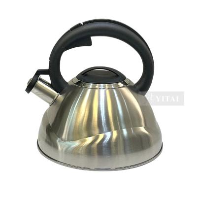 China Kitchen Viable Classic Silver Polishing 3L Handle Stainless Steel Whistling Hot Nylon Whistling Kettle for sale