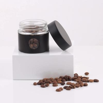 China Travel Sustainable Mini Coffee Canister For Ground Coffee 304 Stainless Steel Coffee Pot With Lid And Glass Window for sale