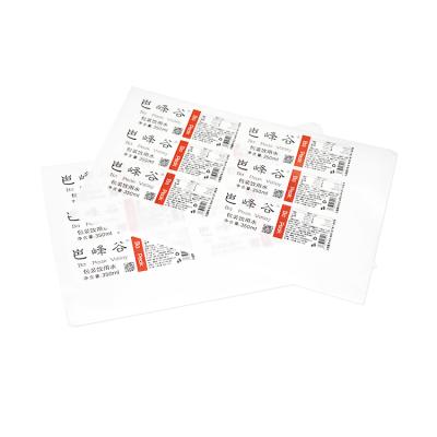 China Melt In Water Factory Accept Custom Soluble Electronic Sticker Sheet Packing Labels for sale