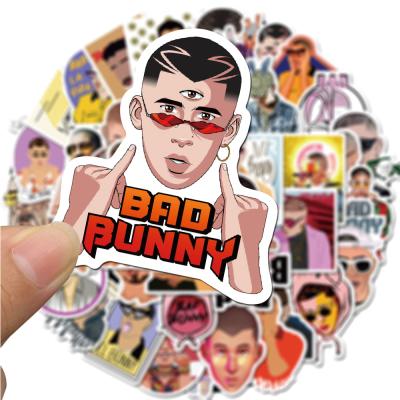 China Decorative Sticker 100pcs Wholesale Custom Graffiti Bad Bunny Die Cut Skateboard Kawaii Label Skin and Stick Stickers for sale