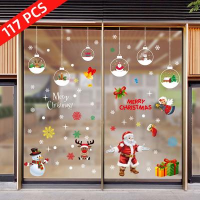 China Pretty New PVC Logo Style Surface Window Sticker Best Price Christmas Decor Merry Christmas Gift Stickers Waterproof+Eco-friendly Print for sale