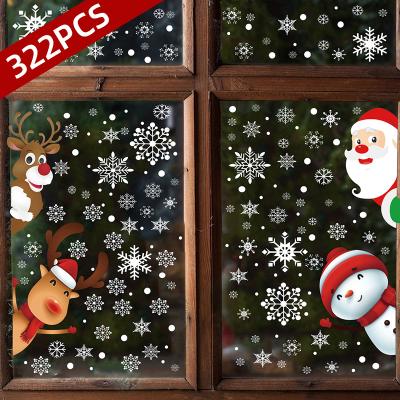 China Waterproof+Eco-friendly Happy Christmas Die Cut Customized Merry Christmas Window Sticker For Shop Window for sale