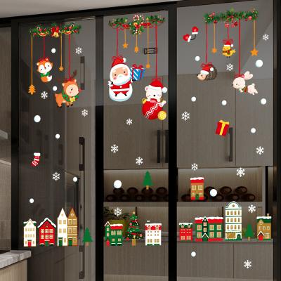 China OEM Custom PVC Vinyl Waterproof+Eco-friendly Window Christmas Stickers Home Decoration Wall Decal Sticker Christmas CMYK for sale