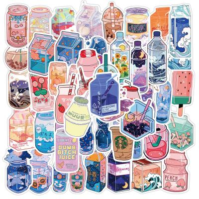 China 50 Pieces Instagram New Flavor Motorcycle Luggage Stickers Graffiti Drink Flavor Waterproof Stickers Decorative Sticker DIY Pull Up Explosive Bar for sale