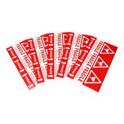 China Strong Adhesive Waterproof Custom Printing Fragile Warning Stickers Tape Safe Shipping Label for sale