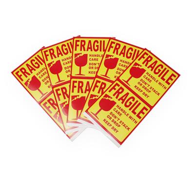 China Waterproof Label Printing Pravite Fragile Label Shipping Adhesive Warning Sticker for sale