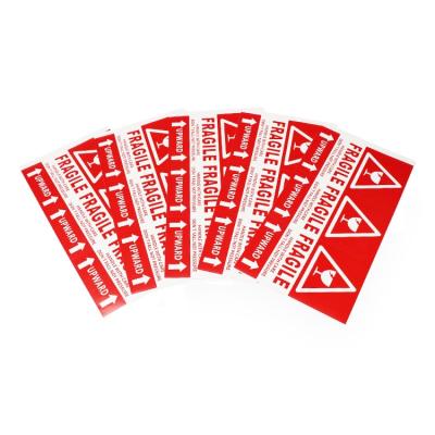 China Waterproof Custom Printed Red Medical Warning Triangle Fragile Sticker Labels Information Label for sale