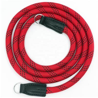 China Eco - Friendly Universal Braided Neck Strap Custom Leather Ends Nylon Rope Camera Straps for sale