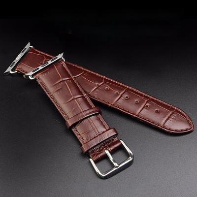 China ZONESIN Fashion Alligator Crocodile Grain Leather Eco-friendly Watch Band Straps For Apple for sale