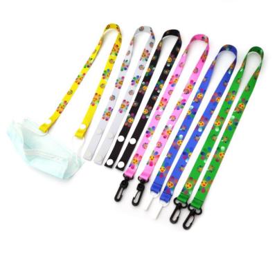 China Wholesale Custom Polyester ZONESIN Kids Facemask Lanyard Printed Heat Transfer Lanyards Strap for sale