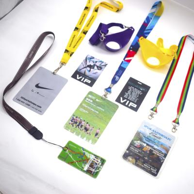 China Custom Cheap Promotional Gift North Face ID Plastic Card Holder Lanyard With Tag for sale