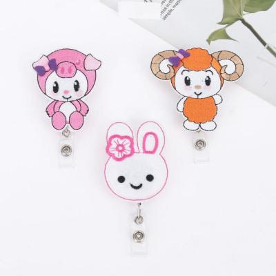 China ZONESIN New Cute Cartoon Animal Shape Retractable Badge Reel For 31MM Lanyard for sale