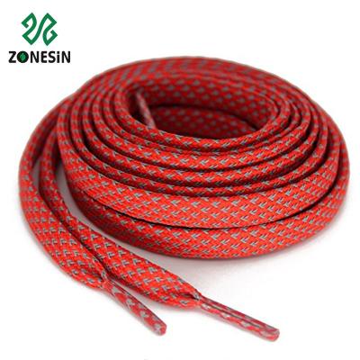 China Flat Custom High Quality Flat Cotton Full Color Printed 100% Cotton Personality Laces With Plastic Tips for sale