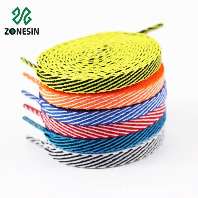 China Polyester Flat Pack Custom Bright Reflective Flat Laces For Sports for sale