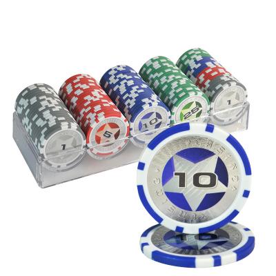 China 100pcs ABS Poker Chips Set With Acrylic Box Without Cover 11.5g ABS Baseball Poker Chips Set for sale