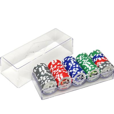 China ABS 100 Piece Texas Hold'em Casino Poker Chips With Chip Case 11.5g ABS Acrylic Poker Chips Sets for sale