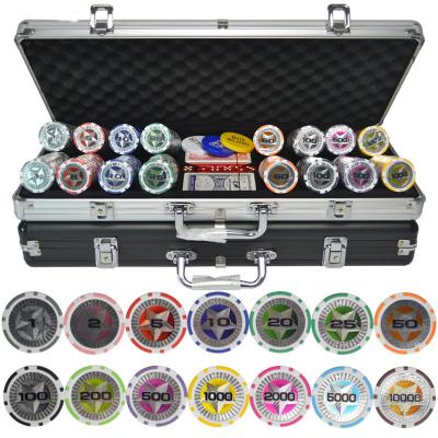 China Poker Chips Sets, 400pcs/set 11.5g Colorful ABS Casino ABS Clay Chips Texas Hold'em Poker Chips Sets with Aluminum Box for sale