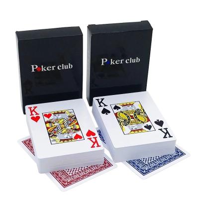 China Cheap Blue and Red Colors 6.3*8.8cm Wholesale Plastic Texas Hold 'Em Poker Plastic Playing Card for sale