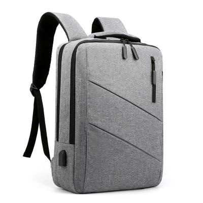 China With Port Usb Chargering USB New Business Solid Color Simple And Stylish Student Backpack Laptop Backpack for sale