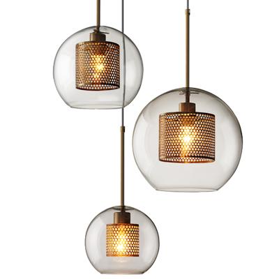 China Simple Glass Restaurant, Cafe and Bar Decoration Pendant Lighting For Residential Vintage Designer Hanging Cage Light for sale