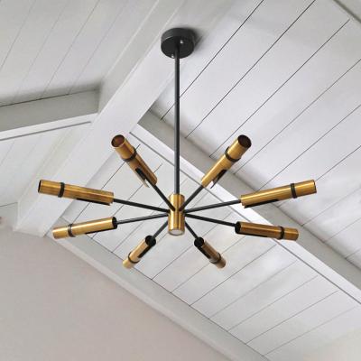 China Residential postmorden metal chandelier for home spided iron led living room pendant light luxury lamp for sale