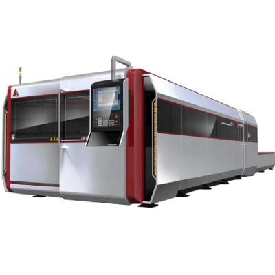 China Laser CUTTING Steel Laser Cutting Machines , Reciprocating Worktable 4000x2000mm Cutting Size 3000W for sale