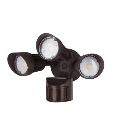 China Garden Security Lights HLE 30W Tri Heads LED Security Light With Motion Sensor for sale