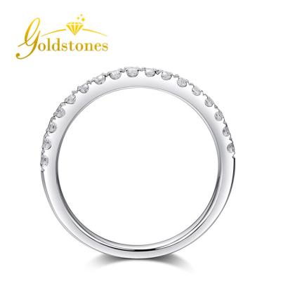 China Custom Fashion Romantic Ring 9K 14K 18k White Gold TRENDY VVS Moissanite Round Shape Women's Ring for sale