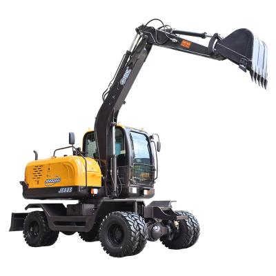 China Cultivate JG80S Wheel Hydraulic Excavator 6 Ton Digger for sale