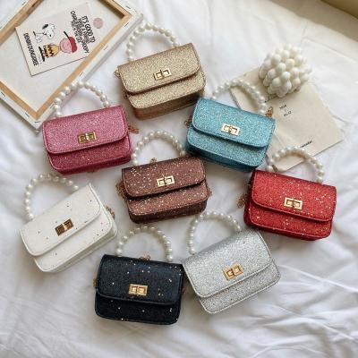 China Wholesale Fashion PU Leather Mini Luxury Women Party Fashion Glitter Sequin Shoulder Cross - Body Bag With Chain for sale