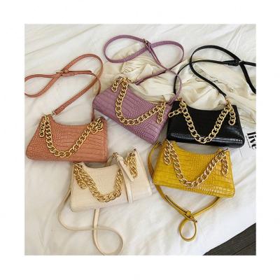 China Fashion Fashion Vintage Bags Design High Quality Luxury Handbags Leather Women Bags Chain Shoulder Bags Crocodile Pattern Totes for sale