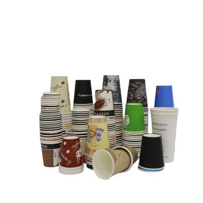 China 8oz 12oz 16oz disposable paper cups hcoffee wholesale printing single wall disposable customized cups for sale