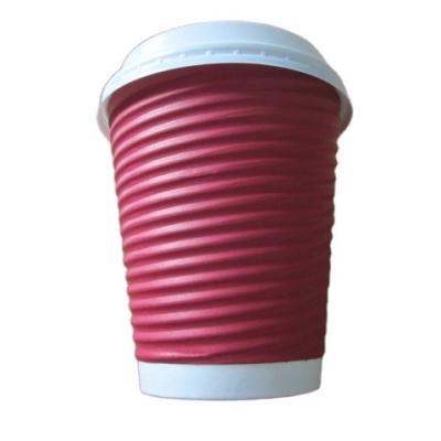 China 8oz Disposable Hot Wave Paper Cups Coffee Ripple Wallpaper Cups for sale