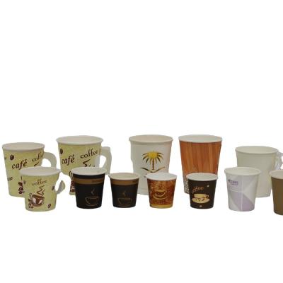 China 4o-32oz Disposable Coffee Paper Cups With Handle Hot Tea Paper Cups for sale